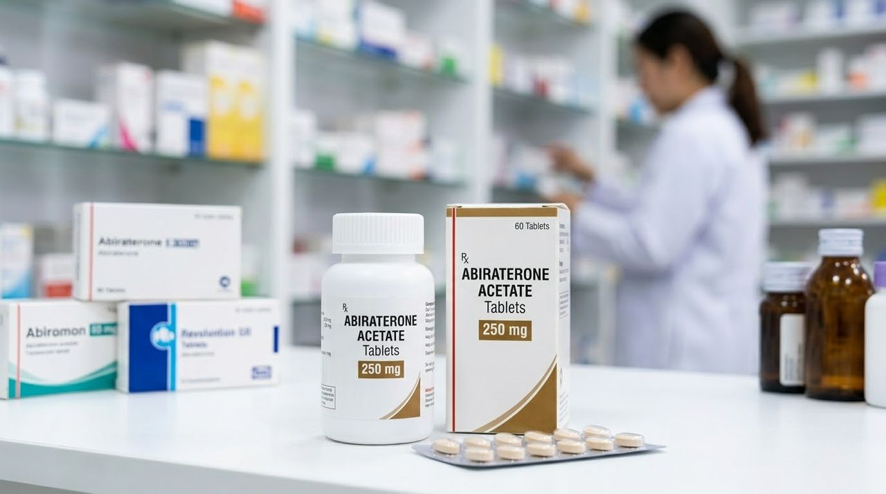 Abiraterone Acetate Tablets 250mg bottles and blister pack, generic specialty pharmacy