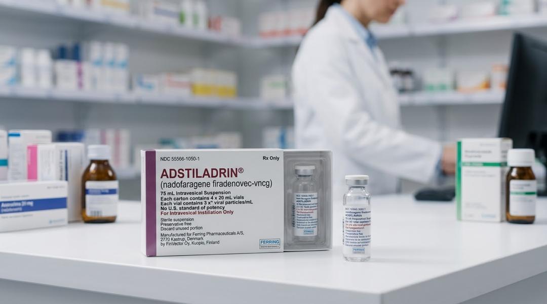 Adstiladrin nadofaragene firadenovec-vncg intravesical suspension, Ferring Pharmaceuticals, bladder cancer gene therapy