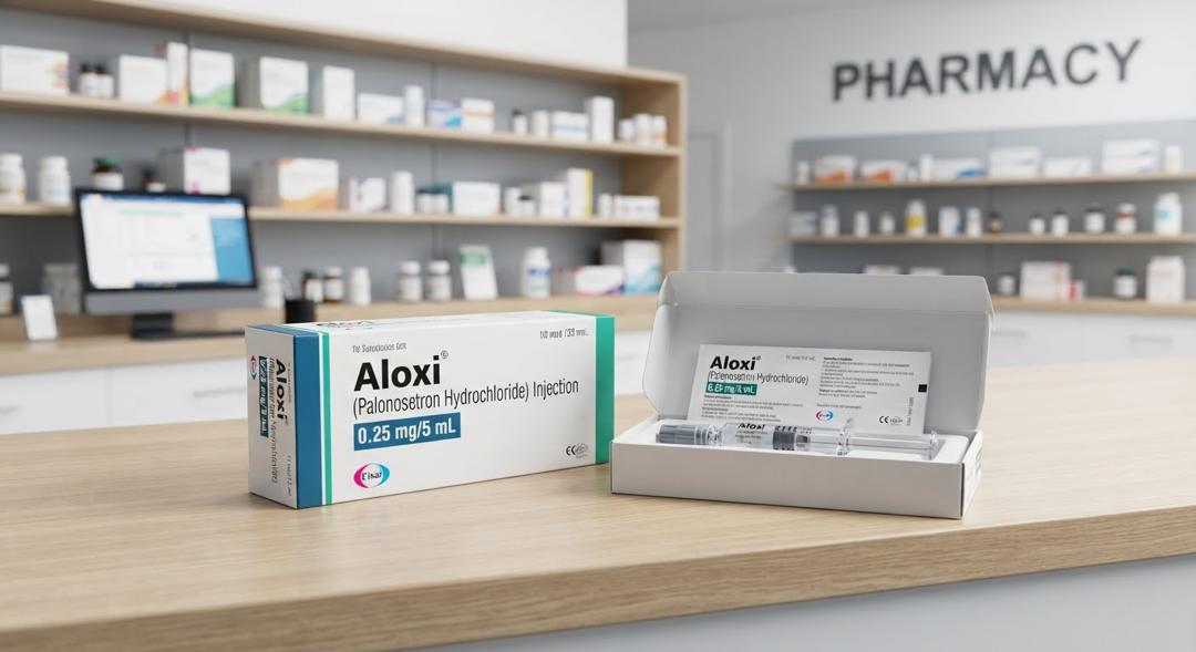 Aloxi palonosetron hydrochloride injection 0.25mg/5mL prefilled syringe and box, Eisai antiemetic