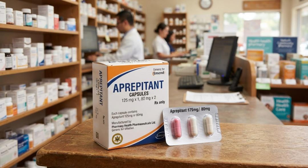 Aprepitant capsules 125mg and 80mg, generic for Emend, NK1 receptor antagonist antiemetic, pharmacy