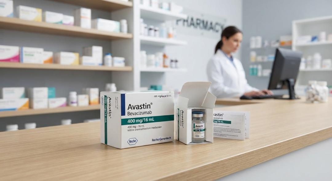 Avastin bevacizumab 400mg/16mL vials and boxes, Roche/Genentech, specialty pharmacy