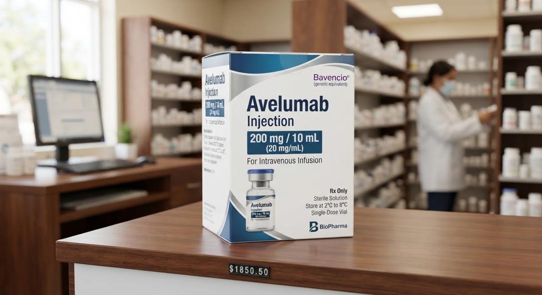 Bavencio avelumab injection 200mg/10mL vial and box, EMD Serono, specialty pharmacy