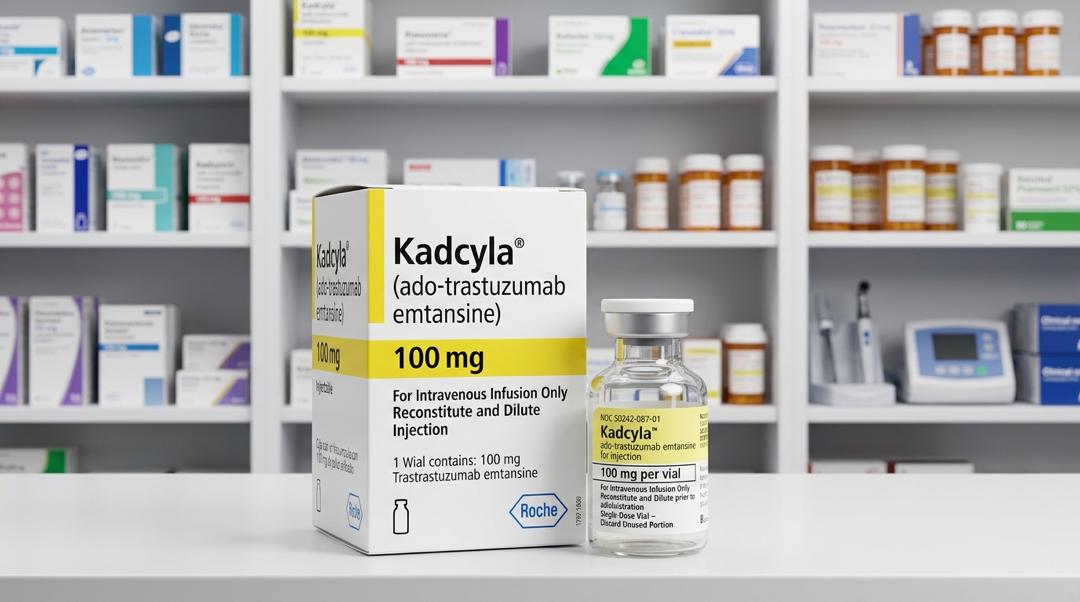 Kadcyla ado-trastuzumab emtansine 100mg vial for intravenous infusion, Roche Genentech, HER2 ADC