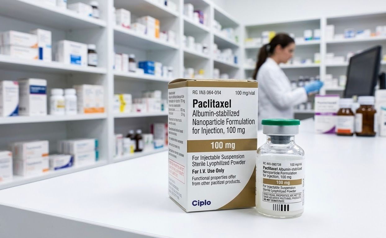 Paclitaxel albumin-stabilized nanoparticle formulation for injection 100mg vial, Ciplo
